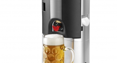 GOURMETmaxx Bierkühler für 5L Fässer ohne CO2-Kapsel 65W silber/schwarz für 49,99€ inkl. Versand