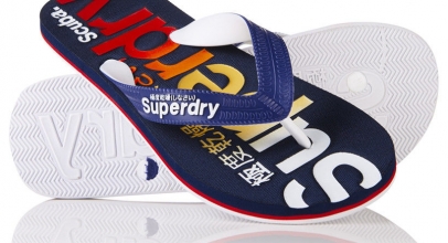 Herren Superdry Scuba Flipflops mit verblassendem Logo French dunkelblau für 8,96€ inkl. Versand