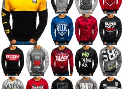 BOLF Langarmshirt Herren Sweatshirt Rundhals Motiv Camo Mix  für je 10,95€ inkl. Versand