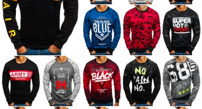 BOLF Langarmshirt Herren Sweatshirt Rundhals Motiv Camo Mix  für je 10,95€ inkl. Versand