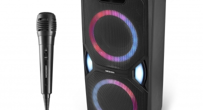 MEDION Party Soundsystem Tower LED Karaoke Radio Akku 2x 220W Bluetooth für 99,99€ inkl. Versand!