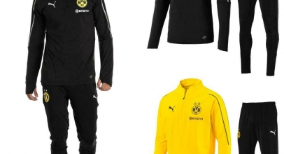 Puma BVB Borussia Dortmund Herren Trainingsanzug 1/4 Zip Top + Hose für 49,99€ inkl. Versand