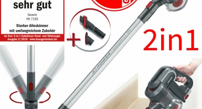 Severin 2in1 Akku Bodenstaubsauger 22,2 V Li-Ion Hand Stielsauger beutellos HEPA für 124,-€ inkl. Versand!