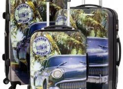 Reisekoffer Hartschalenkoffer Trolley Set Motiv Havanna Kuba Oldtimer für 42,41€ inkl. Versand!