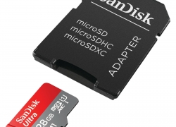 SANDISK Ultra® UHS-I 128 GB, Speicherkarte mit SD Adapter für 18,-€ inkl. Versand