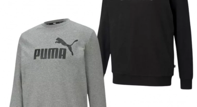 Puma Herren Sweatshirt Essential Big Logo Crew – Schwarz oder Grau für 21,99€ inkl. Versand!