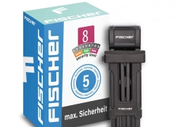 FISCHER Faltschloss mit Halterung Länge 85 cm Fahrradschloss Schlüssel schwarz für 19,99€ inkl. Versand!