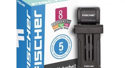 FISCHER Faltschloss mit Halterung Länge 85 cm Fahrradschloss Schlüssel schwarz für 19,99€ inkl. Versand!