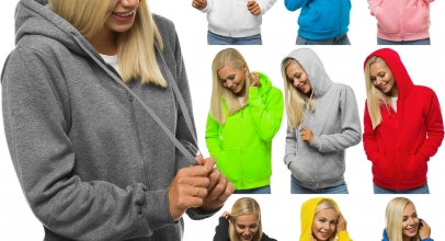 OZONEE Damen Sweatjacke Kapuzenpullover Basic unifarben Mix für 14,95€ inkl. Versand!
