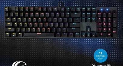 Mechanische Gaming Tastatur US-Layout Keyboard USB QWERTY LED Blue Switches für 9,99€ inkl. Versand!