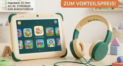 Fox & Sheep Kinder Lerntablet One 8 Zoll Android + Over-Ear Kopfhörer ab 3 Jahre für 69,99€ inkl. Versand!