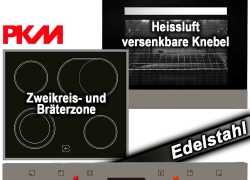 Einbau Herd Set Backofen Edelstahl Glaskeramik Kochfeld für 299,-€ inkl. Versand!