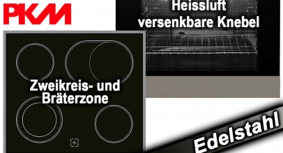 Einbau Herd Set Backofen Edelstahl Glaskeramik Kochfeld für 299,-€ inkl. Versand!