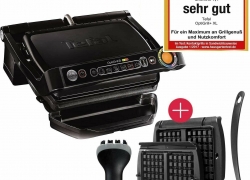 Tefal GC7128 OptiGrill+ Kontaktgrill plus Waffelplatten + Schöpfkelle + Bürste für 174,99€ inkl. Versand!