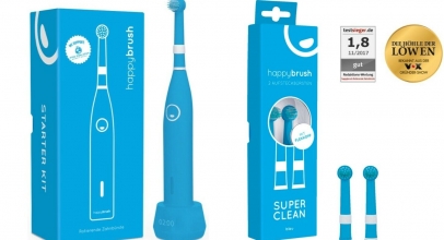 Happybrush Elektrische rotierende Akku Zahnbürste mit Aufsteckbürste Timer für 13,99€ inkl. Versand!