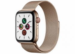 Apple Watch Series 5, GPS & Cellular, 44 mm, Edelstahl gold, Milanaise gold für 726,30€ inkl. Versand!