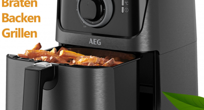 AEG Heißluftfriteuse Granite Black Air Fryer Fritteuse Schwarz ohne Öl Fett Deli für 49,99€ inkl. Versand!