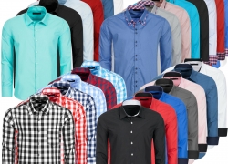 Azuonda Herren Hemden Slim Anzug Kontrast S-6XL für je 15,90€ inkl. Versand