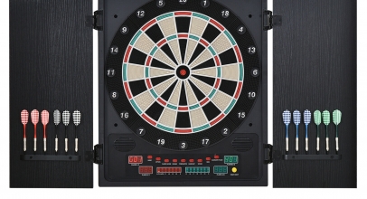 Elektronisches Dart-Set Dartboard Dartscheibe mit 12 Darts Schwarz+Weiß 8 Spieler für 54,39€ inkl. Versand!
