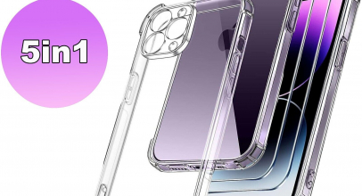 5in1 Hülle iPhone 15 14 13 12 11 Pro Max X Kamera Schutz Silikon Panzerfolie für 5,50€ inkl. Versand!