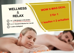 2 für 1 – Wellness & Relax ca 1.700 Hotels bis 5* n. Wahl für 29,99€ inkl. Versand!