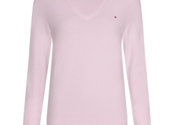 Tommy Hilfiger Damen Baumwoll Pullover V-Ausschnitt rosa für 32,-€ inkl. Versand!