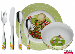 WMF 6tlg. Kindergeschirr Kinderbesteck Pitzelpatz Edelstahl poliert für 49,49€ inkl. Versand!
