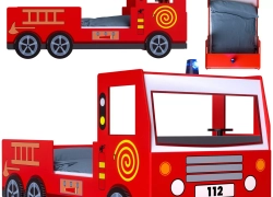 Kinderbett Autobett Juniorbett Feuerwehrbett 200×90 rot für 199,95€ inkl. Versand!
