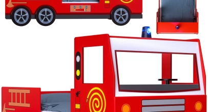 Kinderbett Autobett Juniorbett Feuerwehrbett 200×90 rot für 199,95€ inkl. Versand!