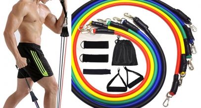 11-tlg. Widerstandsbänder Gymnastikband Fitnessbänder Expander Set für 23,99€ inkl. Versand!