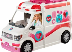 Barbie 2-in-1 Krankenwagen, aufklappbar, Licht + Geräusche, Spielset mit Zubehör für 54,28€ inkl. Versand!