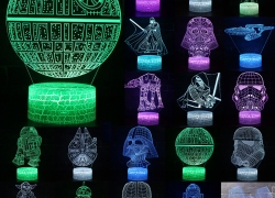 3D LED Star Wars Death Star 7 Farbwechsel Nachtlicht Party Lampe Dekor für 10,79€ inkl. Versand!