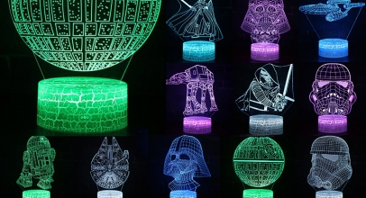 3D LED Star Wars Death Star 7 Farbwechsel Nachtlicht Party Lampe Dekor für 10,79€ inkl. Versand!