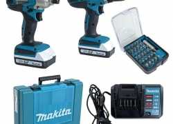 Makita DK18354X1 Akkuschrauber DF457 + Schlagschrauber TD127D + 2x Akkus + Bit-Set 18V für 170,95€ inkl. Versand!