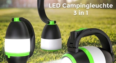 B.K.Licht LED Campingleuchte Taschenlampe Tischleuchte Zelt – 3 x AA Batterien – für 5,99€ inkl. Versand!