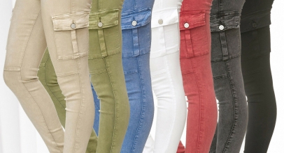 Damen Cargo Hose Stretch Treggings Vintage für 20,95€ inkl. Versand