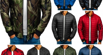 BOLF Herren Bomberjacke Übergangsjacke Steppjacke Mix für 22,95€ inkl. Versand!