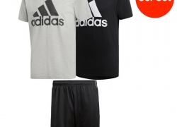 3er adidas Lifestyle Must Have Sportset Logo T-Shirts und Core Shorts für 41,99€ inkl. Versand!