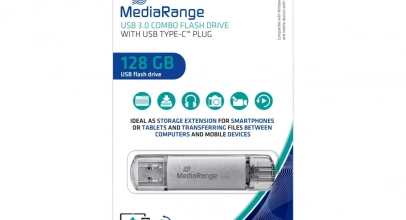 Mediarange USB Stick 128GB Speicherstick Combo silber Typ C USB 3.0 für 7,49€ inkl. Versand!