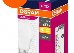 10er-Pack Osram LED VALUE A60 E27 8.5W 2700K Warmweiß LED Lampe 60W für 17,98€ inkl. Versand!