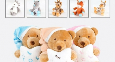 Baby Kuschelige Musikuhr Einschlafhilfe in versch. Motiven und Melodien für 4,99€ inkl. Versand!