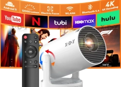 XGODY Gimbal 3S Video Beamer HD Projektor 1080P 4K 5G WiFi Heimkino Bluetooth für 44,99€ inkl. Versand!