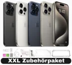 Apple iPhone 15 Pro – 128 256 512 1TB – Titan Schwarz Weiß Natur Blau – XXL Set – Refurbished ab 487,60€ inkl. Versand!