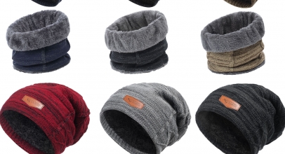 A. Salvarini Unisex Winter Strick-Set Schal Mütze Beanie Teddyfell für je 12,90€ inkl. Versand!