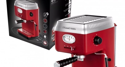 Russell Hobbs Retro Espresso Siebträgermaschine 15Bar Espressomaschine Milchdüse für 55€ inkl. Versand!