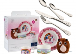 Villeroy & Boch Lily in Magicland 4-tlg. Tafelservice + Piemont 4-tlg. Kinderbesteck für  29,95€ inkl. Versand
