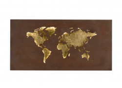 WOFI LINDA LED Weltkarte Wandleuchte Blattgold-Optik 26W warmweiss Landkarte für 58,49€ inkl. Versand!