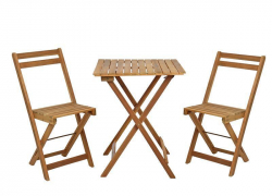 3tlg. Holz Balkonset – Balkontisch Balkonstühle klappbar für 49,99€ inkl. Versand!