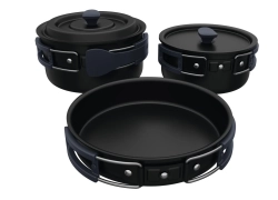 ERNESTO® Camping Kochgeschirr 7-teiliges Koch-Set Outdoor Töpfe Bratpfanne für 15,99€ inkl. Versand!