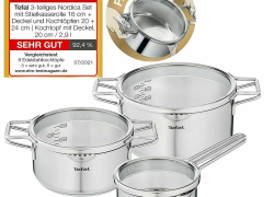 Tefal Topfset Edelstahl 6-tlg Nordica für 84,99€ inkl. Versand!